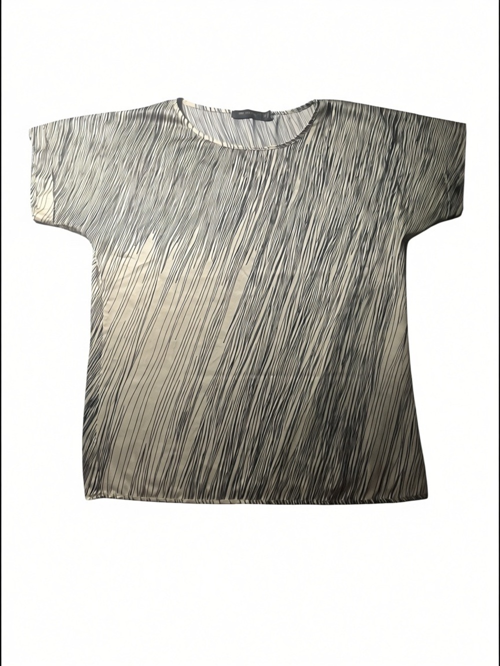 The Limited Black and Cream Short Sleeve Blouse